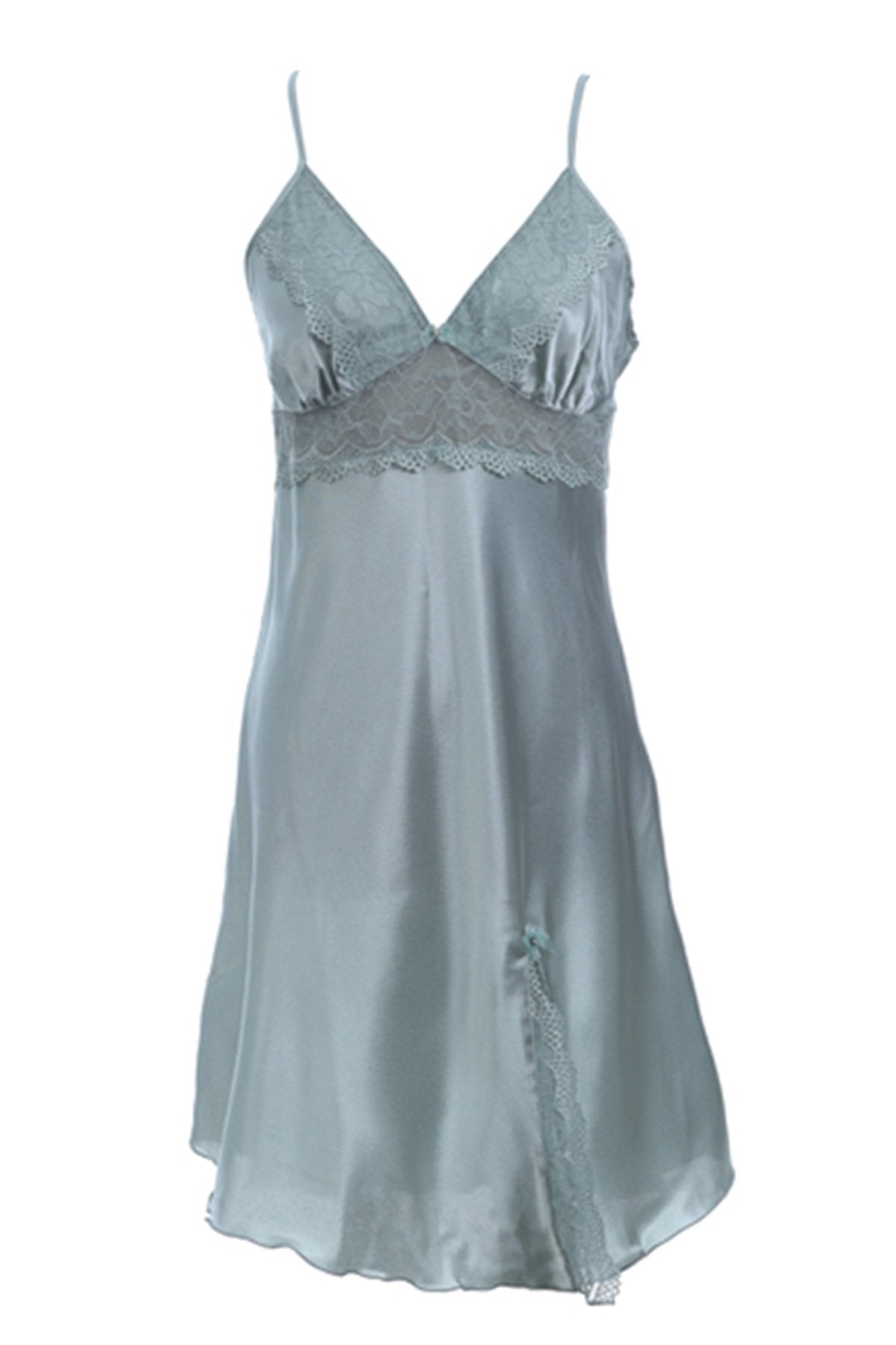 BLS - Heloise Silk And Chantilly Nighty - Green — image 1 — Meeshop Pakistan