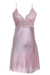 BLS - Hanriette Silk And Chantilly Nighty - Salmon view 1
