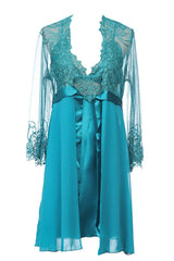 BLS - Hanriette Silk And Chantilly Nighty - Emerald view 2