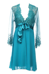 BLS - Hanriette Silk And Chantilly Nighty - Emerald view 3