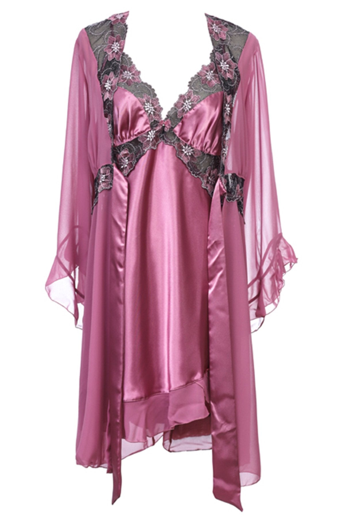 BLS - Harriet Silk And Chantilly Nighty - Rose — image 2 — Meeshop Pakistan