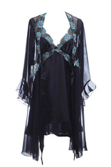 BLS - Harriet Silk And Chantilly Nighty - Terquoise view 2