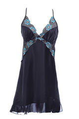 BLS - Harriet Silk And Chantilly Nighty - Terquoise view 1