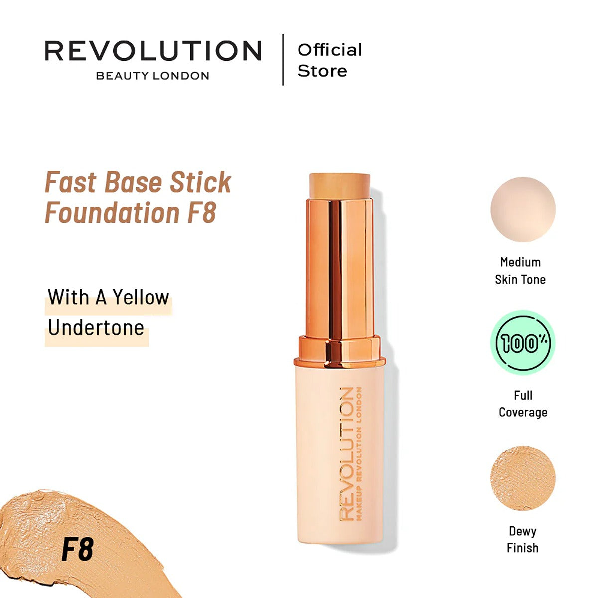Revolution - Fast Base Stick Foundation - F8 — image 1 — Meeshop Pakistan