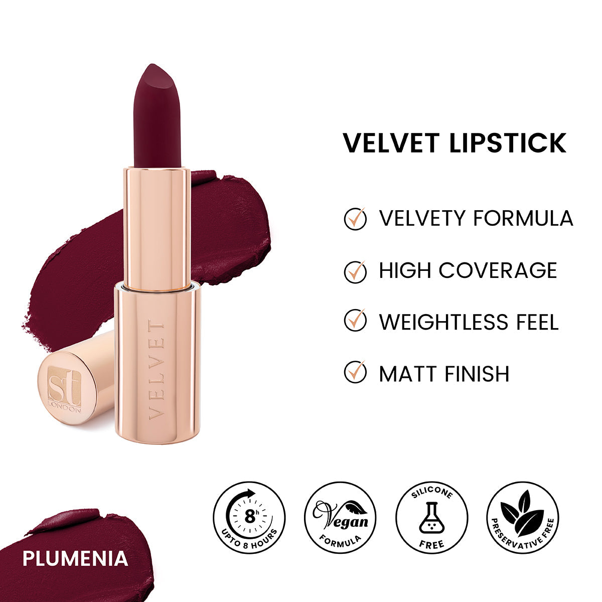 ST London - Velvet Ultra Matt Lipstick - Plumenia — image 1 — Meeshop Pakistan