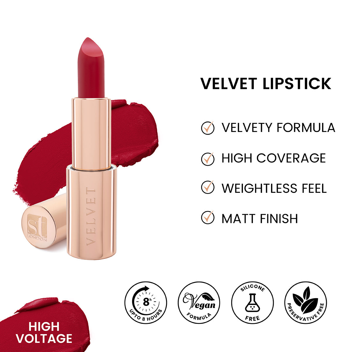 ST London - Velvet Ultra Matt Lipstick - High Voltage — image 1 — Meeshop Pakistan