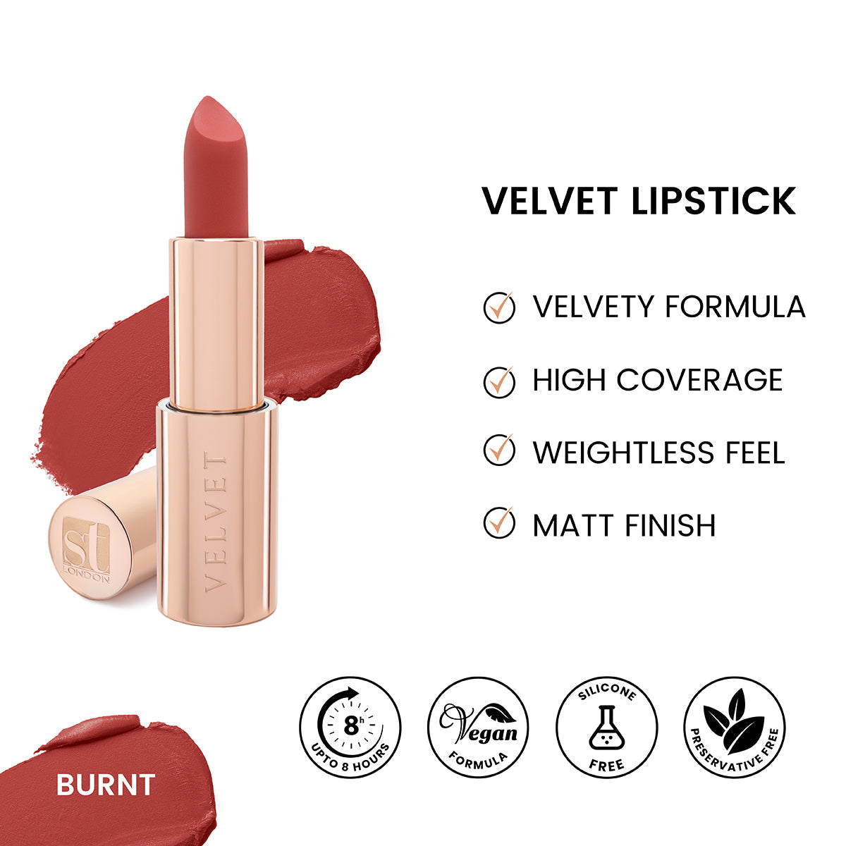 ST London - Velvet Ultra Matt Lipstick - Burnt — image 1 — Meeshop Pakistan