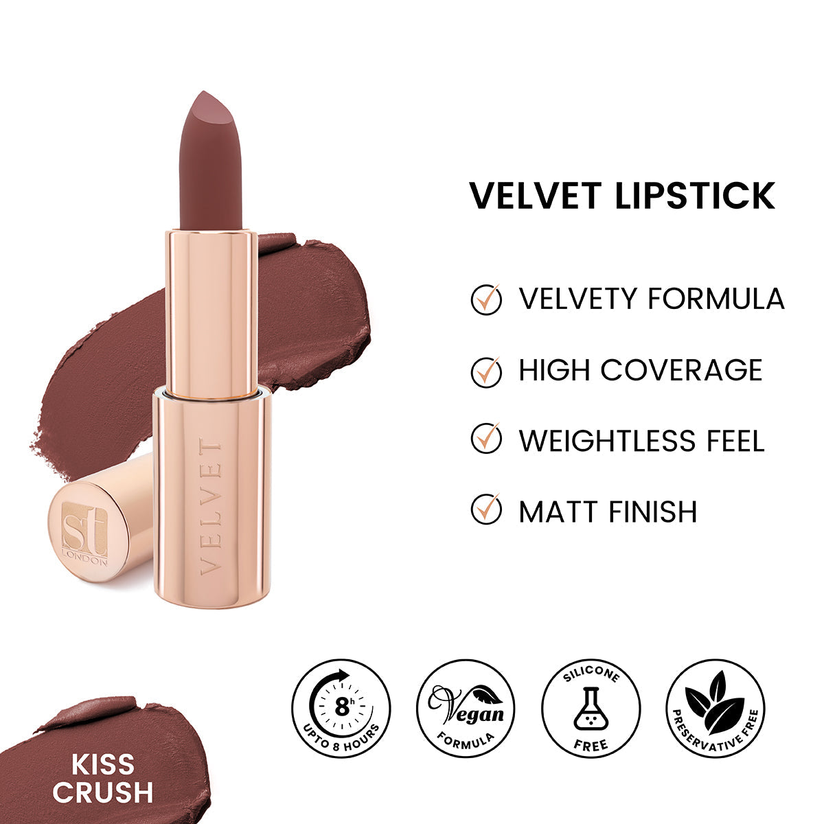 ST London - Velvet Ultra Matt Lipstick - Kiss Crush — image 1 — Meeshop Pakistan