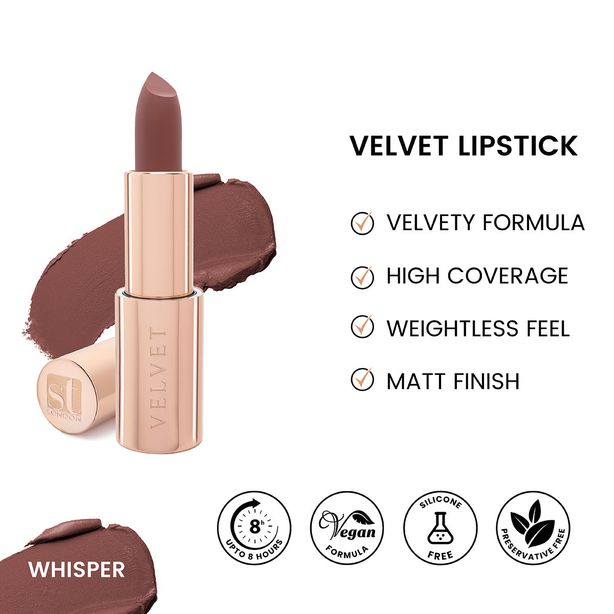 ST London - Velvet Ultra Matt Lipstick - Whisper — image 1 — Meeshop Pakistan