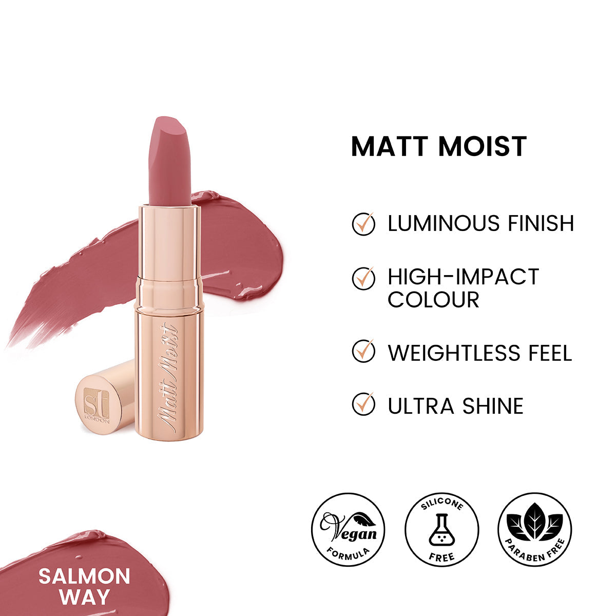 ST London - Matt Moist Long-Lasting Lipstick - Salmon Way — image 1 — Meeshop Pakistan