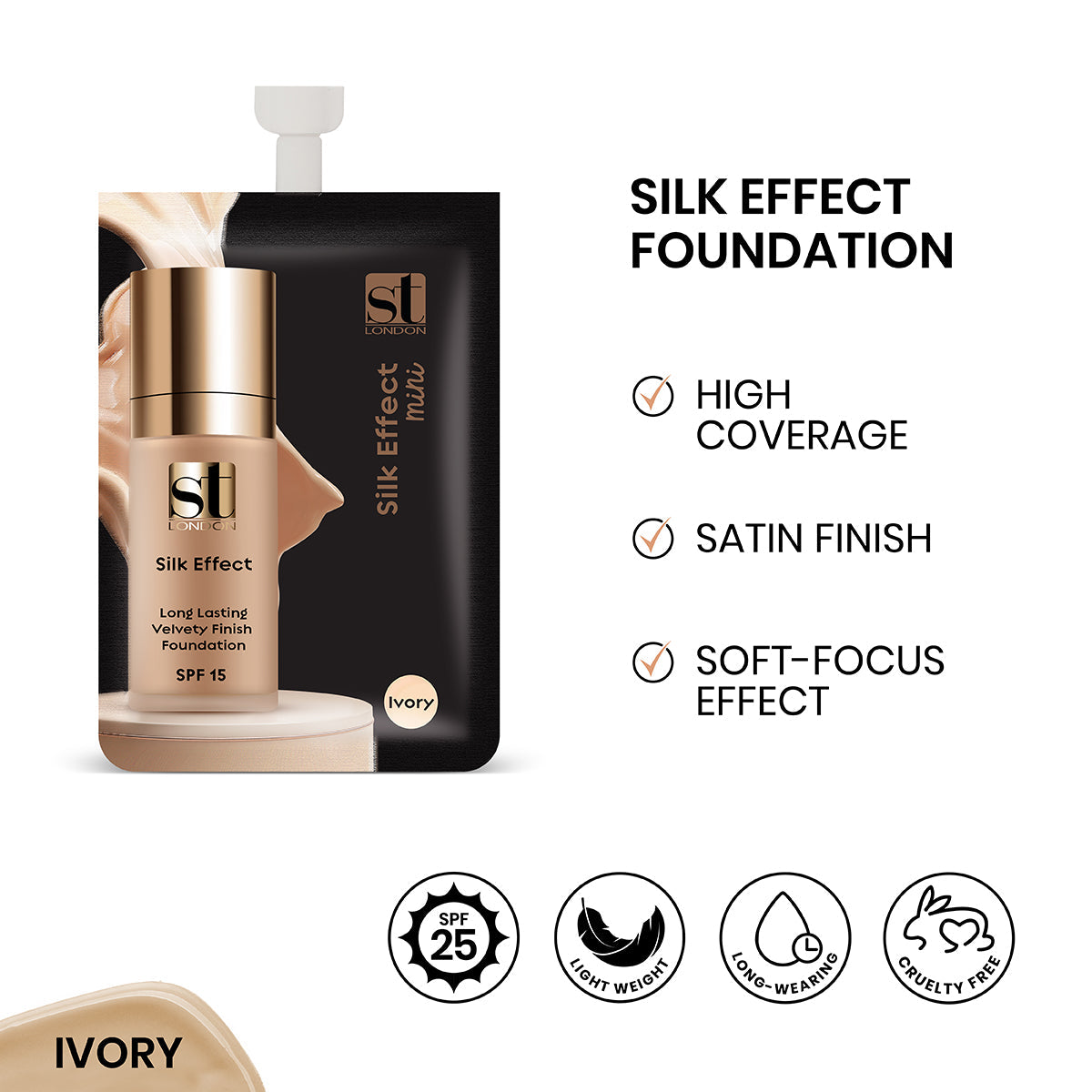 ST London - Silk Effect Foundation Sachet - Ivory 5ml — image 1 — Meeshop Pakistan