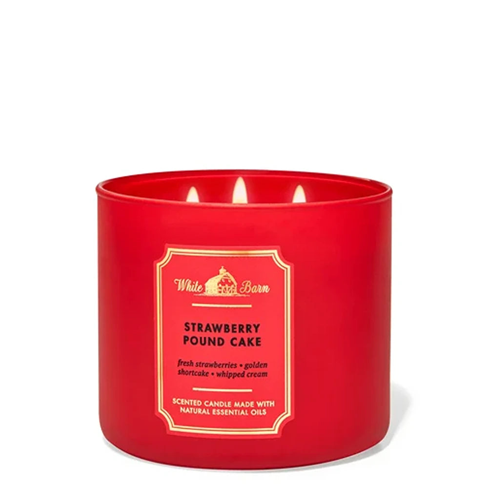 Bath & Body Works - 3 Wick Candles Cylinder - Strawberry Pound Cake — image 1 — Meeshop Pakistan