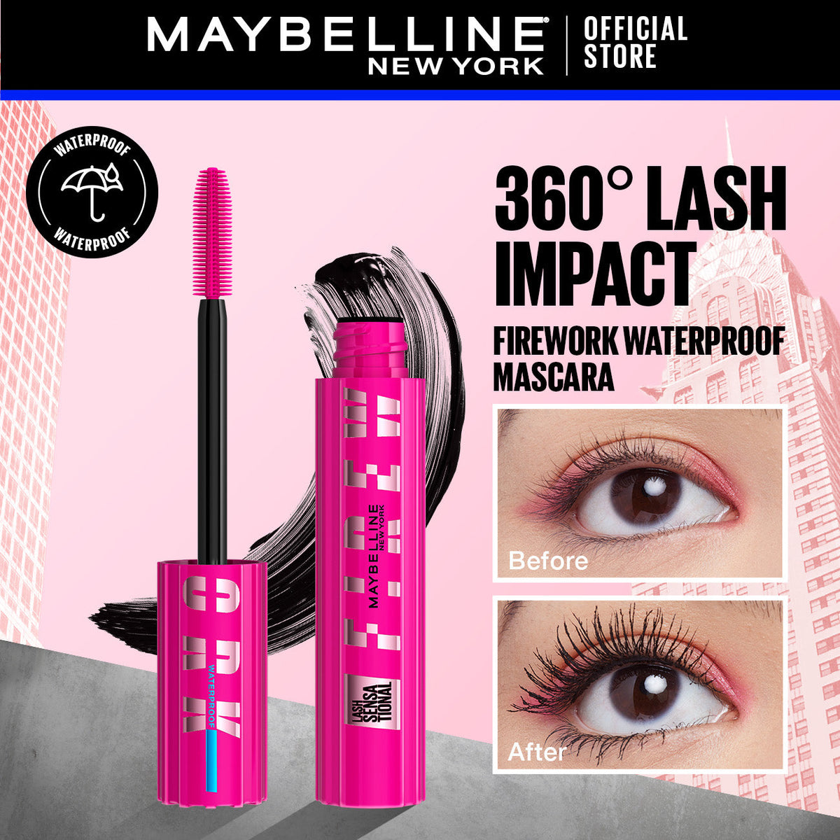Maybelline - Lash Sensational Firework Waterproof Mascara — image 1 — Meeshop Pakistan