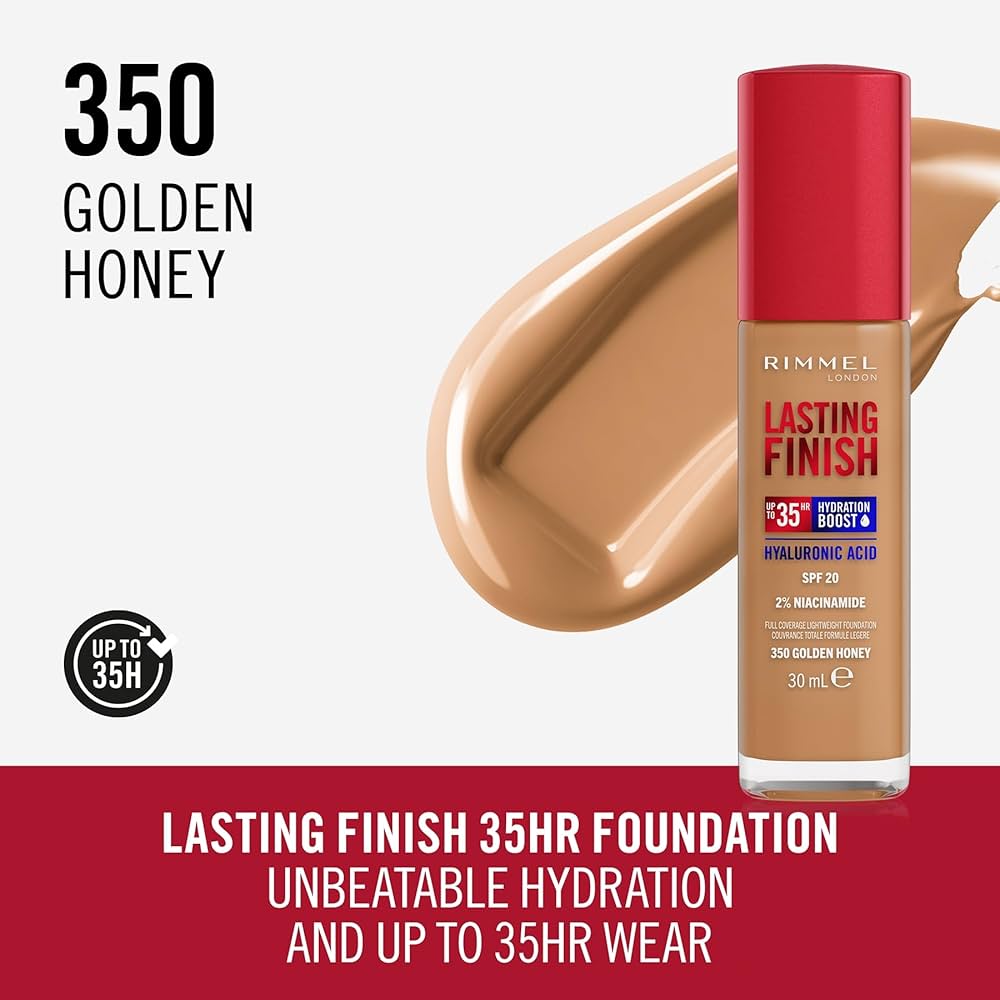 Rimmel London - Lasting Finish Hyaluronic Acid long-lasting Foundation - 350 Golden Honey — image 1 — Meeshop Pakistan
