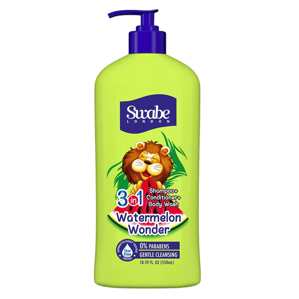 Swabe London - Kids Watermelon Wonder 3in1 Shampoo + Conditioner & Body Wash - 550ml — image 1 — Meeshop Pakistan