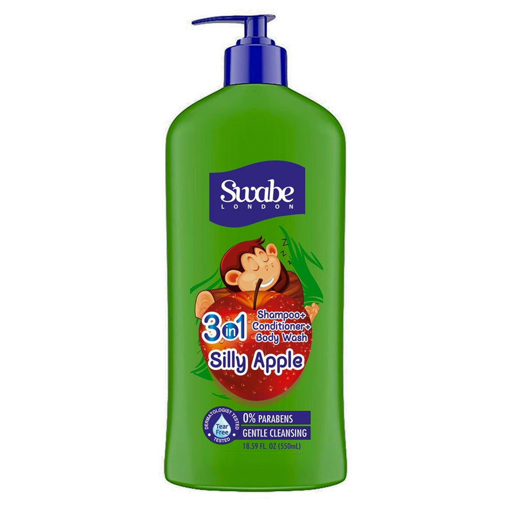 Swabe London - Kids Silly Apple 3in1 Shampoo + Conditioner & Body Wash - 550ml — image 1 — Meeshop Pakistan
