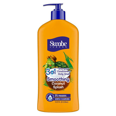 Swabe London - Kids Coconut Splash 3in1 Shampoo + Conditioner & Body Wash - 550ml