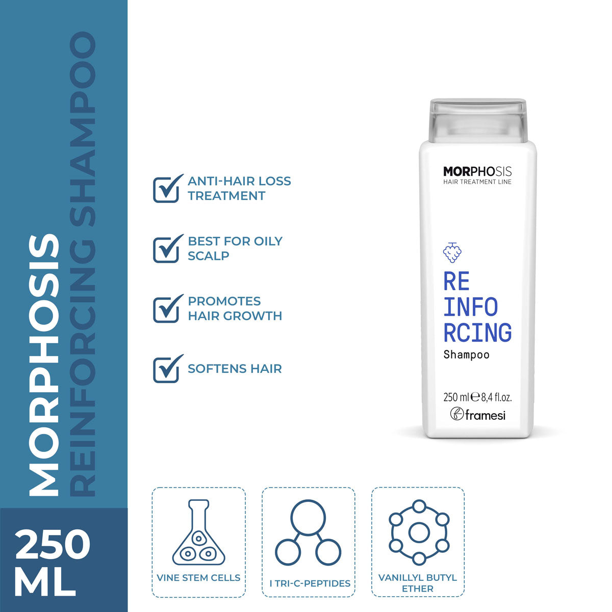 Framesi - Morphosis Reinforcing Shampoo - 250ml — image 1 — Meeshop Pakistan