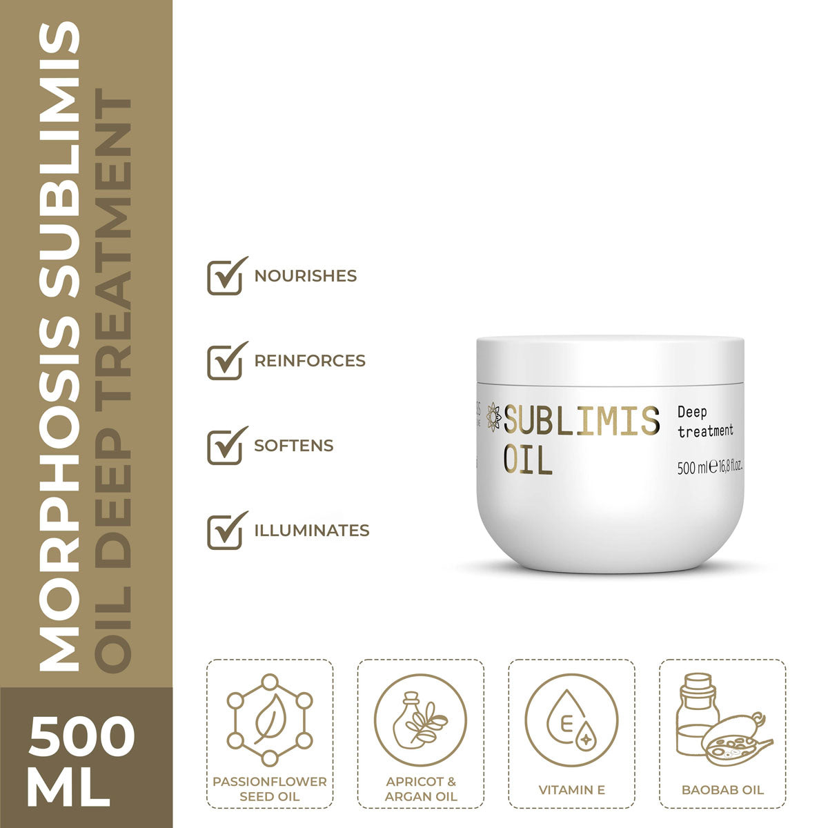 Framesi - Morphosis Sublims Oil Deep Treatment Mask - 500ml — image 1 — Meeshop Pakistan