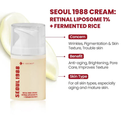 K-Secret - Seoul 1988 Retinal Liposome 1% + Fermented Rice Cream - 50ml