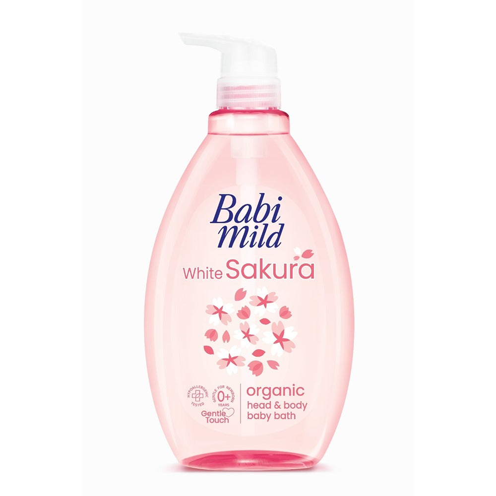 Babi Mild - White Sakura Organic Head & Body Baby Bath - 800ml — image 1 — Meeshop Pakistan