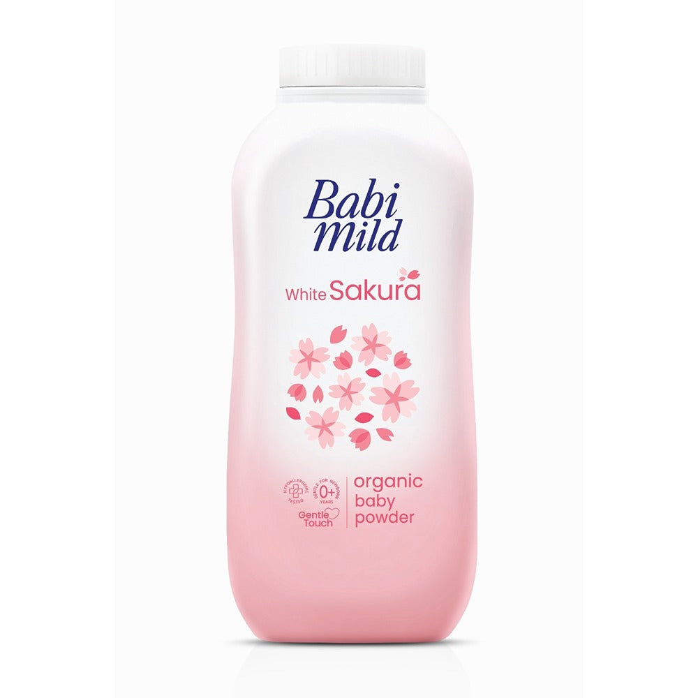 Babi Mild - White Sakura Organic Baby Powder - 160g — image 1 — Meeshop Pakistan
