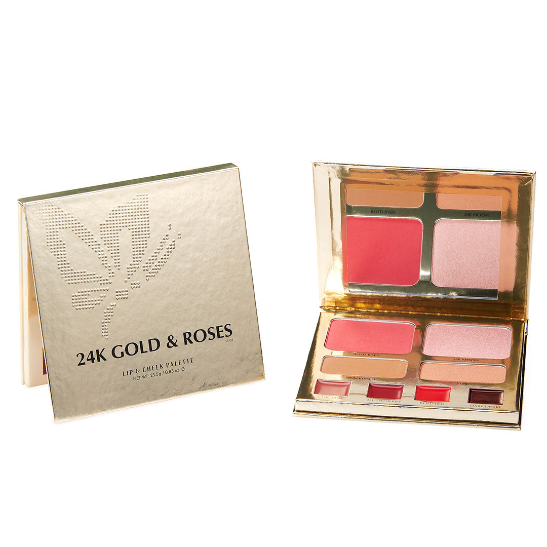 BBA By Suleman - 24k Gold & Roses Lip & Cheek Palette — image 1 — Meeshop Pakistan