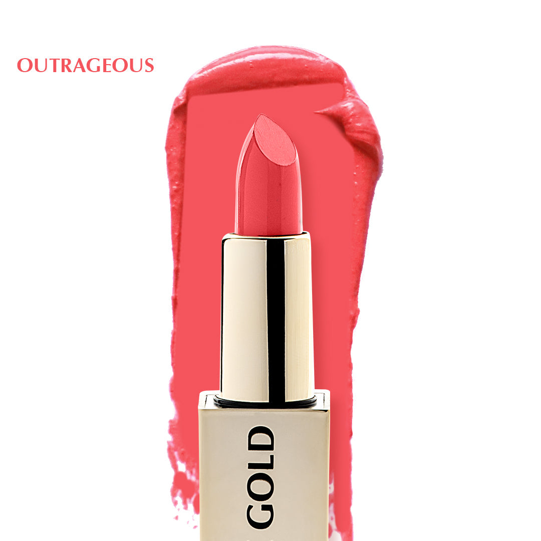 BBA By Suleman - 24K Gold & Roses V.02 Lustre Lipstick - Outrageous — image 1 — Meeshop Pakistan