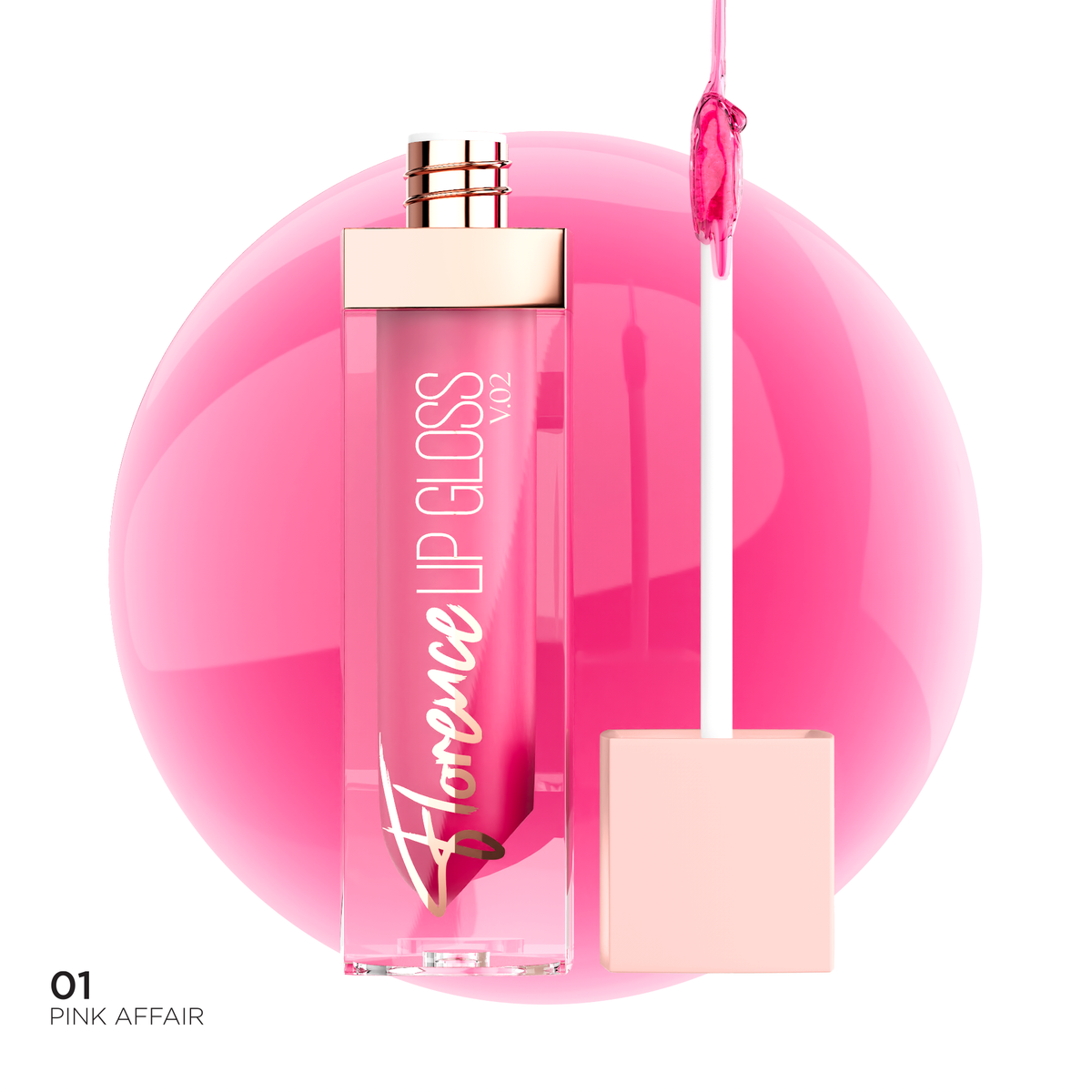 BBA By Suleman - Florence V.02 Lip Gloss - 01 Pink Affair — image 1 — Meeshop Pakistan