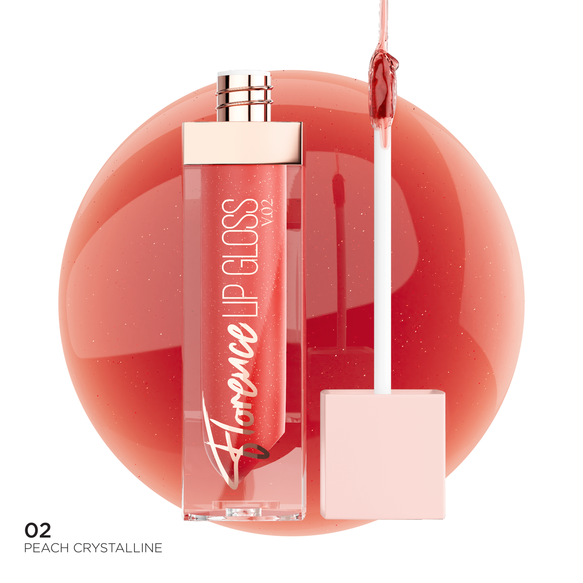BBA By Suleman - Florence V.02 Lip Gloss - 02 Peach Crystalline — image 1 — Meeshop Pakistan