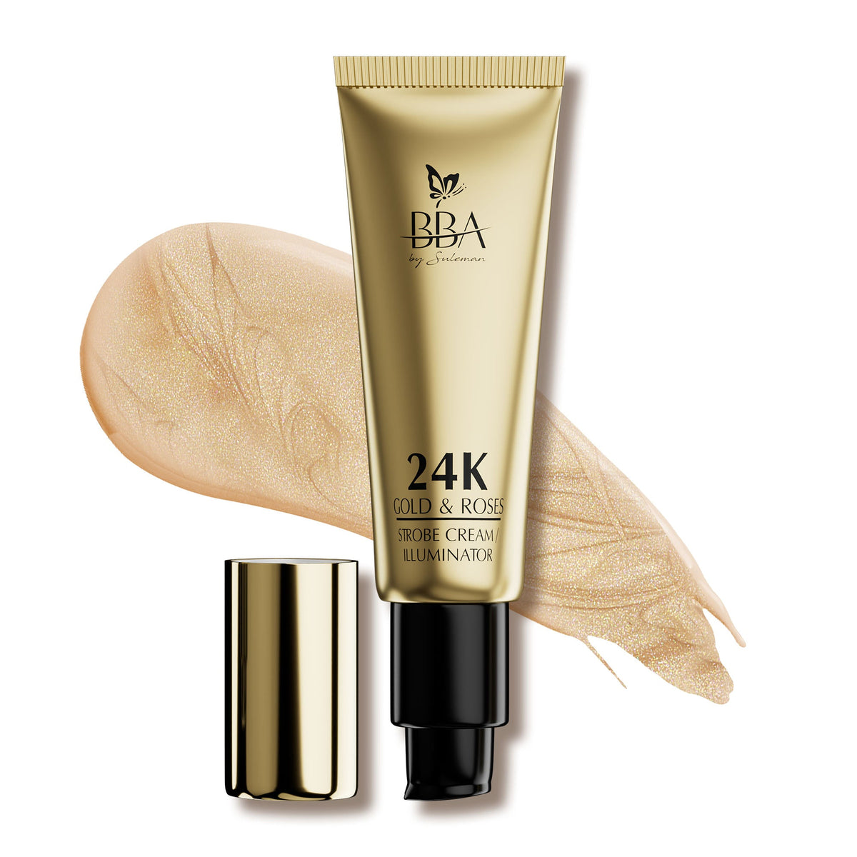 BBA By Suleman - 24K Gold & Roses Strobe Cream / Illluminator Champagne 30ml — image 1 — Meeshop Pakistan