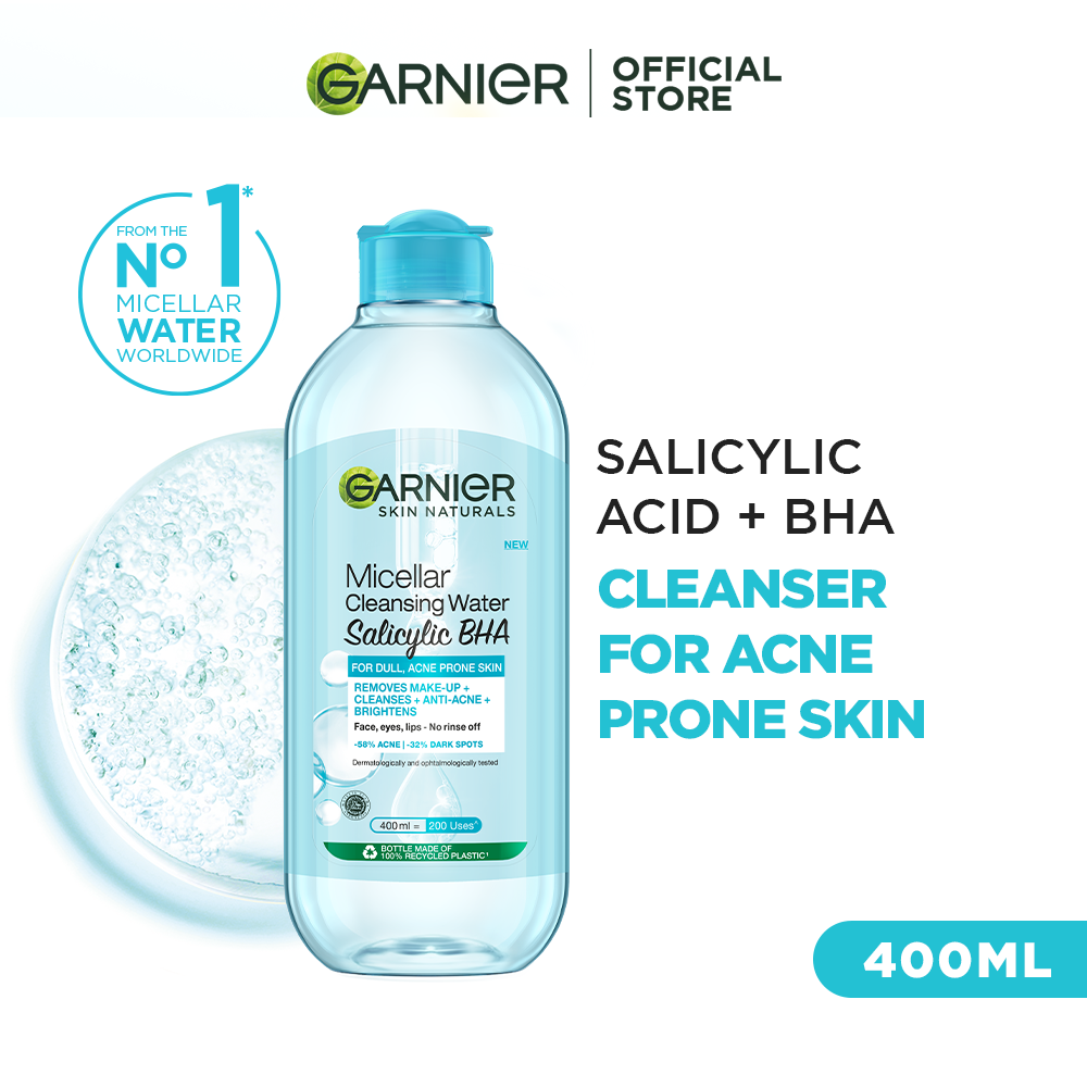 Garnier Salicylic + BHA Micellar Cleansing Water for Acne Prone Skin - 400ml — image 1 — Meeshop Pakistan