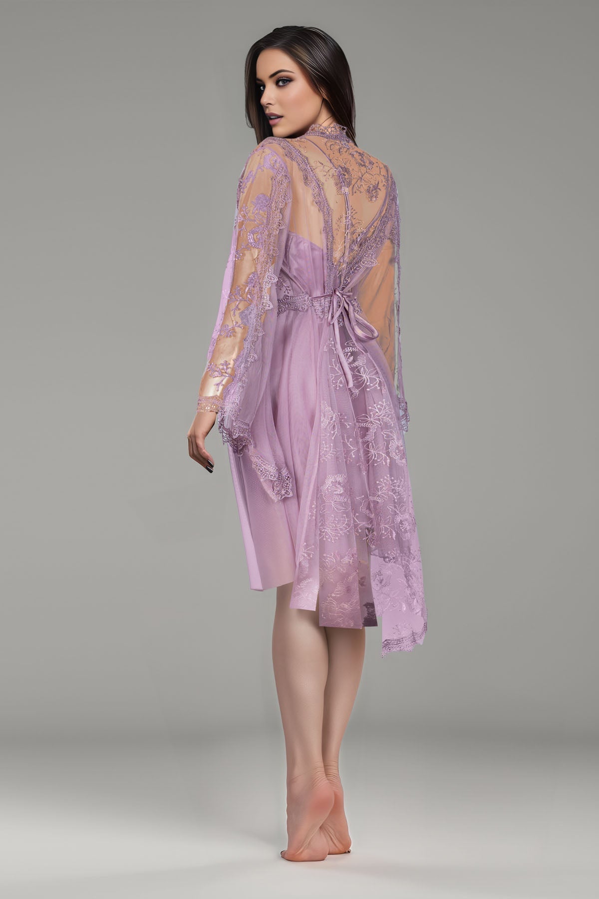 BLS - Babette Silk And Lace Nighty - Rose — image 2 — Meeshop Pakistan