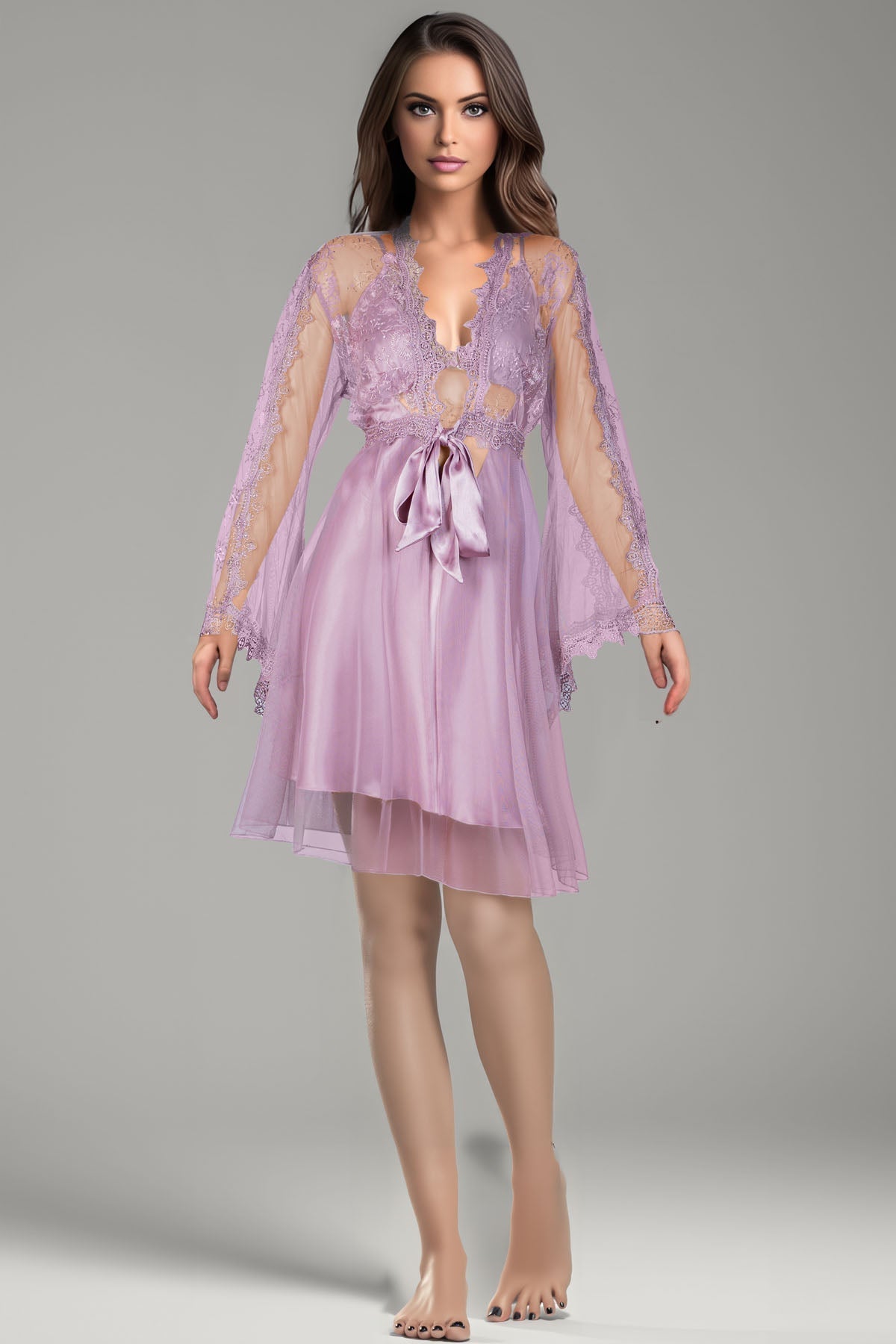 BLS - Babette Silk And Lace Nighty - Rose — image 1 — Meeshop Pakistan