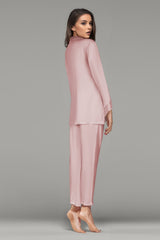 BLS - Baran Lace And Viscose Pajama Set - Salmon view 2