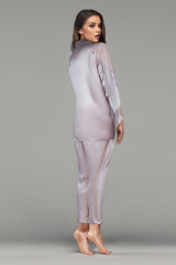 BLS - Beulah Silk Pajama Set - Powder Pink view 2