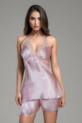 BLS - Bonolo Silk And Lace Short Set - Powder