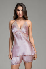 BLS - Bonolo Silk And Lace Short Set - Powder view 1