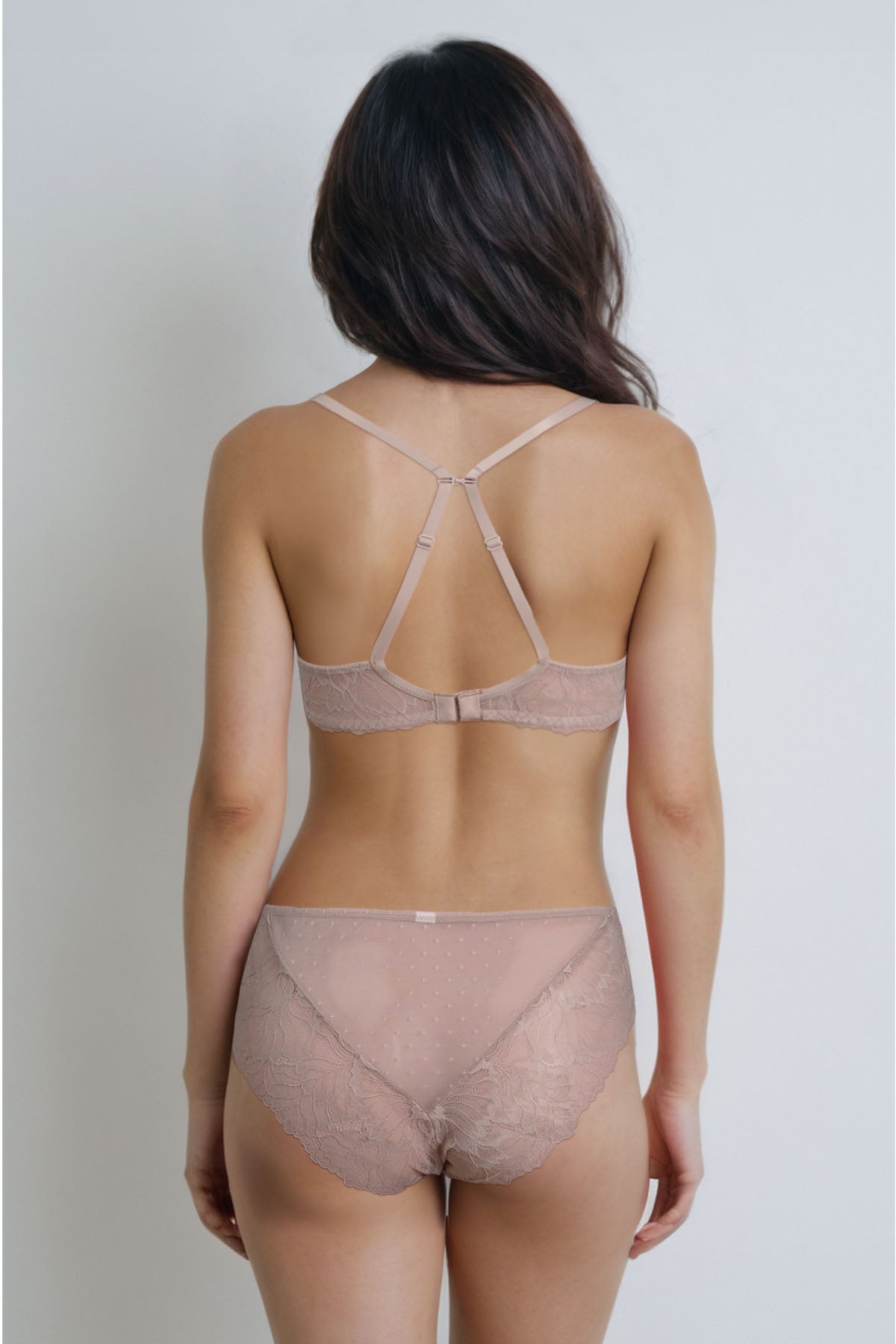 BLS - Edwina Wired And Non Padded Lace Bra Set - Skin — image 2 — Meeshop Pakistan