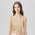 BLS - Zisel Padded Cotton Teen Crop Top - Beige