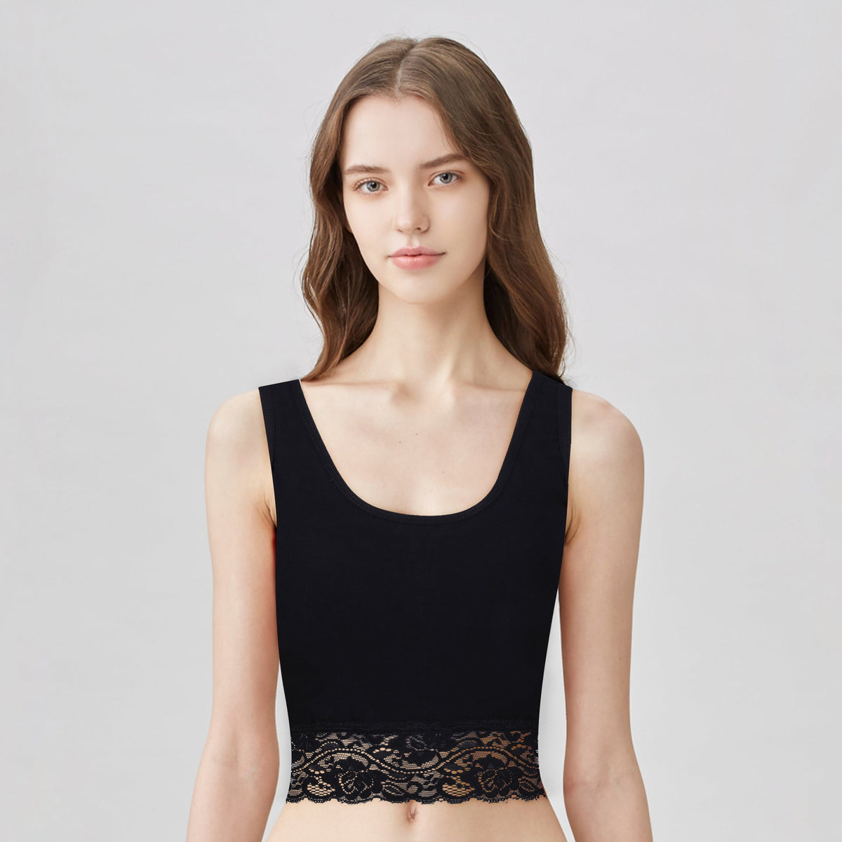 BLS - Zisel Padded Cotton Teen Crop Top - Black — image 1 — Meeshop Pakistan