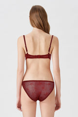 BLS - Antona Wired And Pushup Lace Bra Set - Burgundy view 2