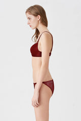 BLS - Antona Wired And Pushup Lace Bra Set - Burgundy view 3