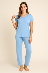BLS - Aster Viscose Pajama Set - Blue view 1