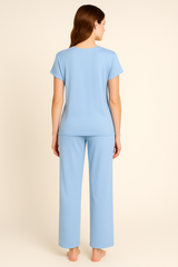 BLS - Aster Viscose Pajama Set - Blue view 2