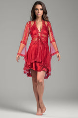 BLS - Bea Silk And Lace Nighty - Burgundy view 1