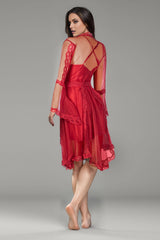 BLS - Bea Silk And Lace Nighty - Burgundy view 2