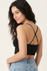 BLS - Belle Non Padded Lace Bralette - Black view 2