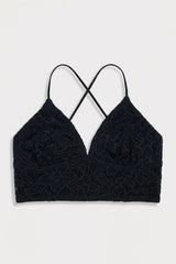 BLS - Belle Non Padded Lace Bralette - Black view 3