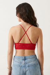 BLS - Belle Non Padded Lace Bralette - Red view 2